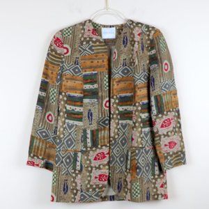 Doncaster Open Front Multi Print Jacket Size 8
